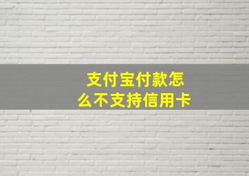 支付宝付款怎么不支持信用卡