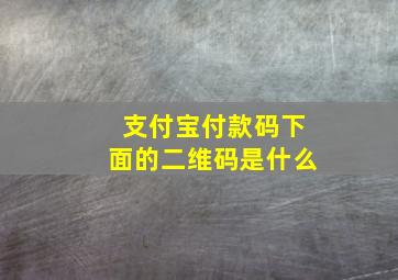 支付宝付款码下面的二维码是什么