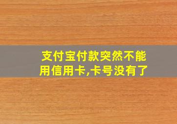 支付宝付款突然不能用信用卡,卡号没有了