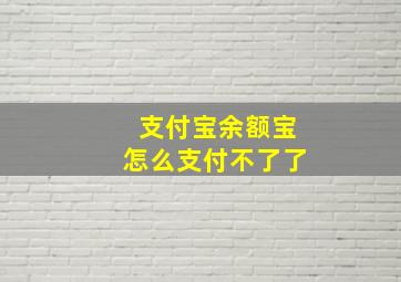 支付宝余额宝怎么支付不了了