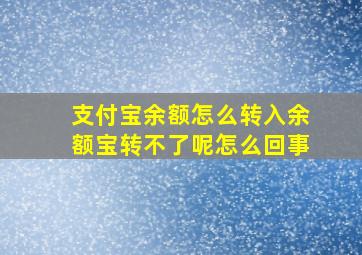 支付宝余额怎么转入余额宝转不了呢怎么回事