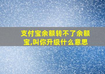 支付宝余额转不了余额宝,叫你升级什么意思