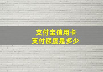 支付宝信用卡支付额度是多少