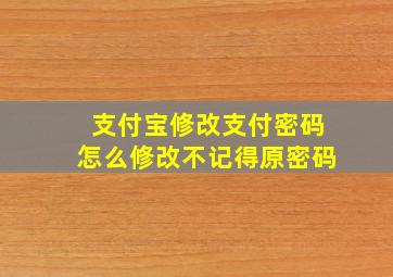 支付宝修改支付密码怎么修改不记得原密码