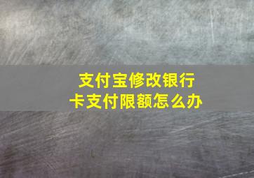 支付宝修改银行卡支付限额怎么办