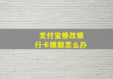 支付宝修改银行卡限额怎么办