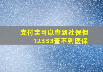 支付宝可以查到社保但12333查不到医保