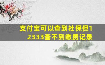 支付宝可以查到社保但12333查不到缴费记录