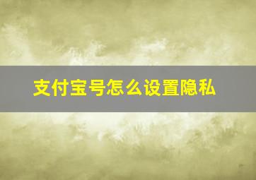 支付宝号怎么设置隐私