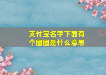 支付宝名字下面有个圈圈是什么意思