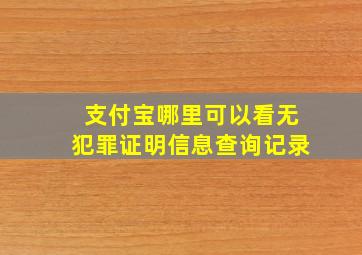 支付宝哪里可以看无犯罪证明信息查询记录