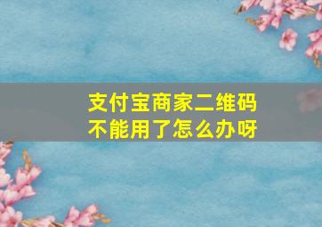 支付宝商家二维码不能用了怎么办呀