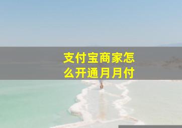 支付宝商家怎么开通月月付