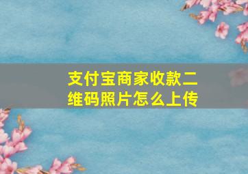 支付宝商家收款二维码照片怎么上传