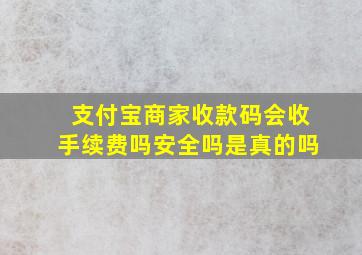 支付宝商家收款码会收手续费吗安全吗是真的吗