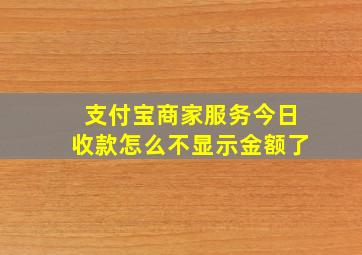 支付宝商家服务今日收款怎么不显示金额了