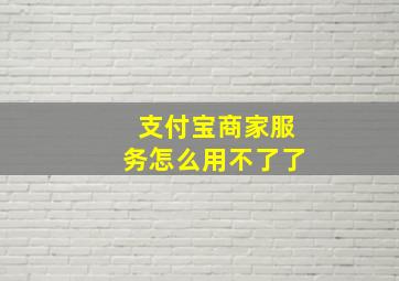 支付宝商家服务怎么用不了了