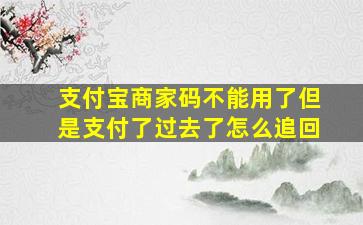 支付宝商家码不能用了但是支付了过去了怎么追回