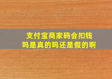 支付宝商家码会扣钱吗是真的吗还是假的啊