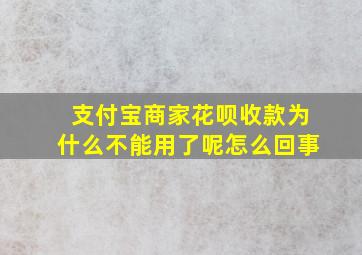 支付宝商家花呗收款为什么不能用了呢怎么回事