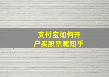 支付宝如何开户买股票呢知乎