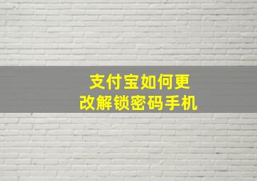 支付宝如何更改解锁密码手机