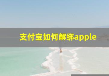 支付宝如何解绑apple