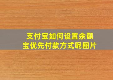 支付宝如何设置余额宝优先付款方式呢图片