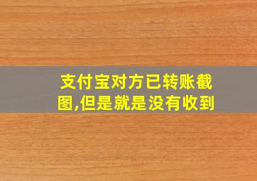 支付宝对方已转账截图,但是就是没有收到