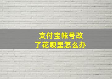 支付宝帐号改了花呗里怎么办