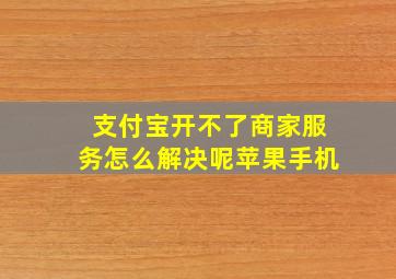 支付宝开不了商家服务怎么解决呢苹果手机