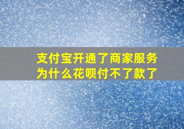 支付宝开通了商家服务为什么花呗付不了款了