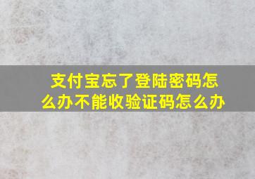 支付宝忘了登陆密码怎么办不能收验证码怎么办