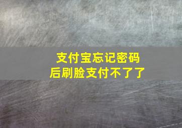 支付宝忘记密码后刷脸支付不了了