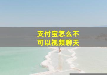 支付宝怎么不可以视频聊天