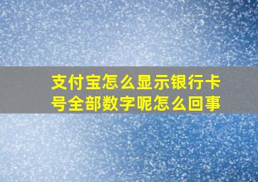 支付宝怎么显示银行卡号全部数字呢怎么回事