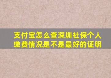 支付宝怎么查深圳社保个人缴费情况是不是最好的证明