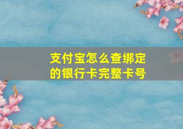 支付宝怎么查绑定的银行卡完整卡号