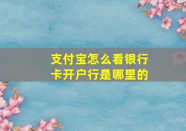 支付宝怎么看银行卡开户行是哪里的