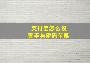 支付宝怎么设置手势密码苹果