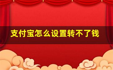 支付宝怎么设置转不了钱