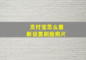 支付宝怎么重新设置刷脸照片