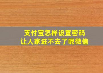 支付宝怎样设置密码让人家进不去了呢微信