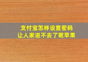 支付宝怎样设置密码让人家进不去了呢苹果