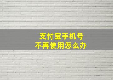 支付宝手机号不再使用怎么办