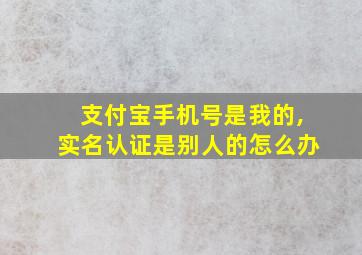 支付宝手机号是我的,实名认证是别人的怎么办