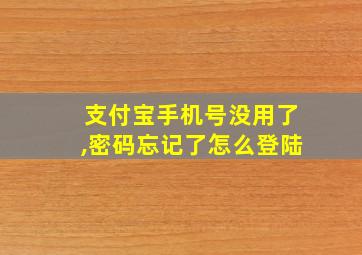 支付宝手机号没用了,密码忘记了怎么登陆