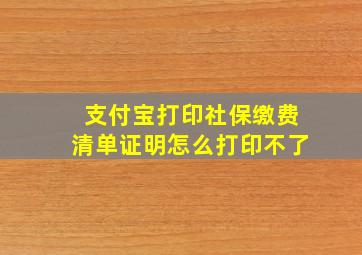 支付宝打印社保缴费清单证明怎么打印不了