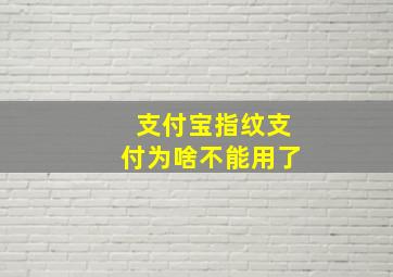 支付宝指纹支付为啥不能用了