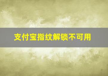 支付宝指纹解锁不可用